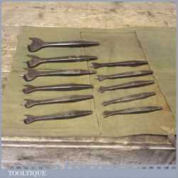 Set Of 11 Graduated Sized Woodworking Bits For Brace In Canvass Roll