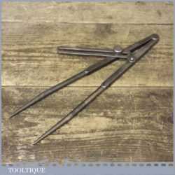 Large 12” Vintage Ministry 1945 Pair Of Steel Dividers By Monument - Good Condition