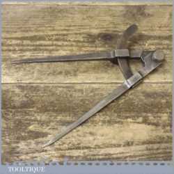 Vintage 7” Pair Of Square Legged Steel Dividers Suitable For Leatherworking