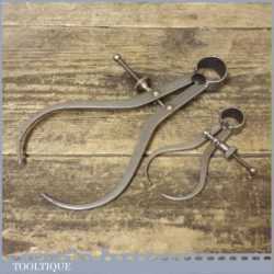 Two Pairs Vintage Moore & Wright Outside Sprung Steel Dividers - Good Condition