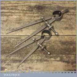 Two Pairs Of Sprung Steel Dividers By Draper & Alfrid - Good Condition