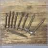 Set Of 9 Woodworking Auger Bits For A Brace In Good Condition