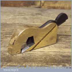 Vintage Luthiers 5/8” Wide Ebony & Brass Bullnose Rabbet Plane - Sweated On Steel Sole