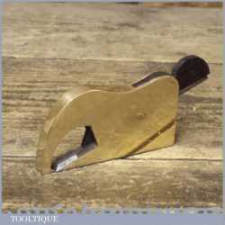 Vintage Luthiers 3/8” Wide Ebony & Brass Bullnose Rabbet Plane - Sweated On Steel Sole