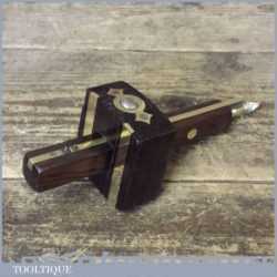 Vintage Rosewood And Brass Mortice Gauge - Good Condition