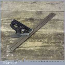 Vintage L.S.S & Co USA Cast Iron Adjustable Combination Square - Good Condition