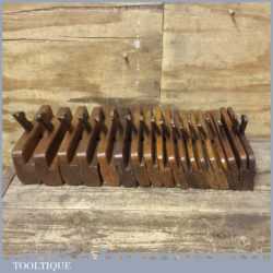 Antique half Set Even Number Hollow And Round Moulding Planes - Sizes 2,4,6,8,10,12,14,16,18