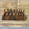 Antique Half Set (8 No:) Bead Moulding Planes 1/8” To 1” - Good Condition -