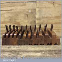 Antique John Moseley C 1862-94 Half Set Of Bead Moulding Planes + 3 Extra Sizes