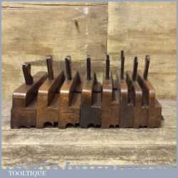 Antique Half Set (1/8”-1”) Of Bead Moulding Plane By Various Makers