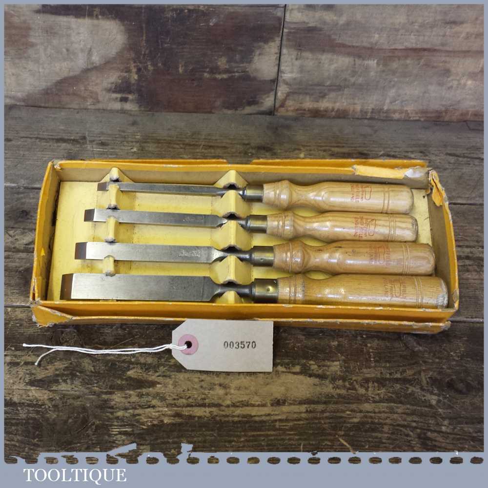 Set of Boxed Footprint Firmer Chisels 1/4” 3/8” 1/2” 3/4” Sizes Good