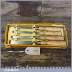 Set of Boxed Footprint Firmer Chisels 1/4” 3/8” 1/2” 3/4” Sizes - Good Condition