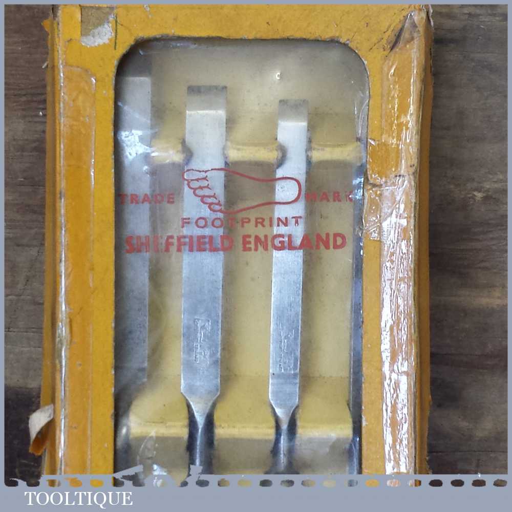 Set of Boxed Footprint Firmer Chisels 1/4” 3/8” 1/2” 3/4” Sizes Good