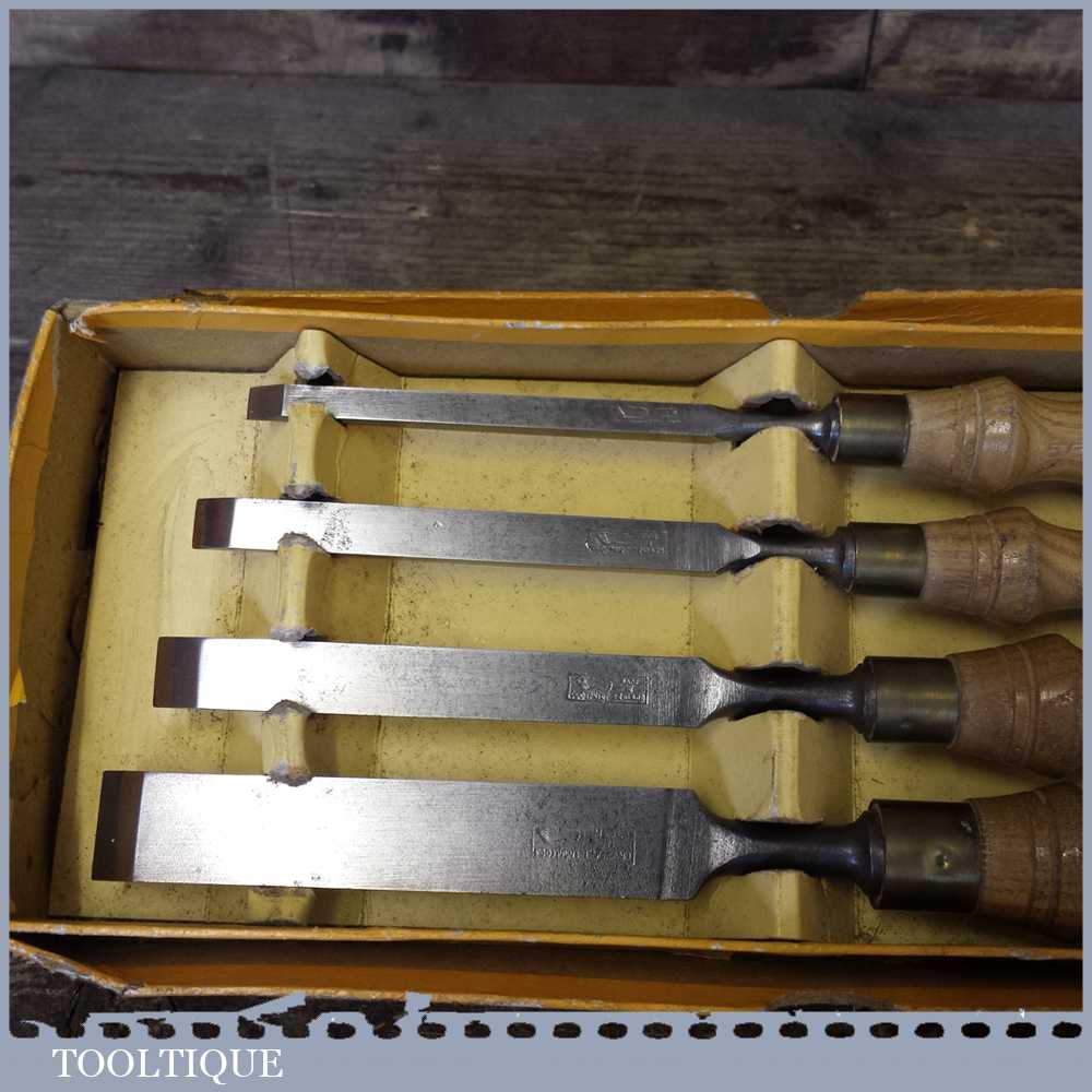 Set of Boxed Footprint Firmer Chisels 1/4” 3/8” 1/2” 3/4” Sizes Good