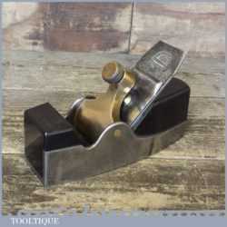 Superb Antique Smoothing Plane With Ebony Infill & Marples Tapered Iron