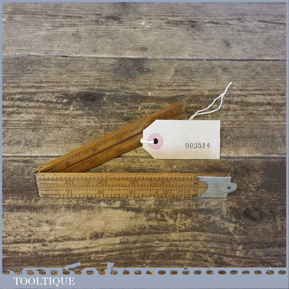 Vintage 2ft Rabone No: 1376 Boxwood And Brass Folding Ruler | Tooltique