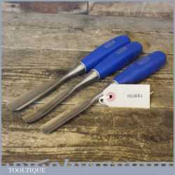 Set Of 3 Vintage Marples Carving Chisels 1” & 5/8” Straight Gouge 5/8” Curved Goug