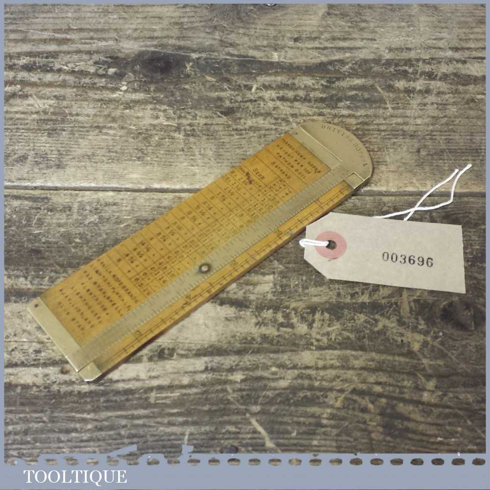 Vintage British Ropes Ltd Boxwood Brass Rope Gauge List Of Rope