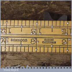 Scarce Unusual Vintage Braille Rabone Chesterman No: 1166 Boxwood Brass Folding Ruler