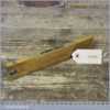 Antique Boxwood And Brass 9” Long Level - Unusual Brass Returned Ends