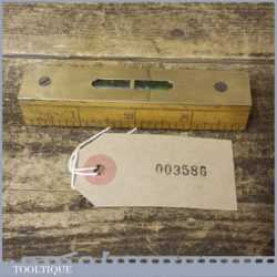 Vintage 4” Boxwood And Brass Long Ruler Level - Good Condition