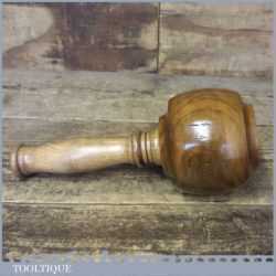 Old Lignum Vitae Wood Carving Mallet With Good Ash Handle - With Ebony Wedge
