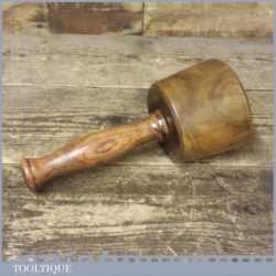 Old Lignum Vitae Wood Carving Mallet With Good Solid Handle - With Ebony Wedge