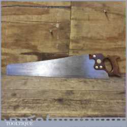 Scarce Vintage Welland Vale, Canada 20” Cross Cut Hand Saw With 8 TPI - Sharpened