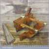 Vintage Marples Beech Wood Plough Plane Full Set Of 8 Irons - Good Condition