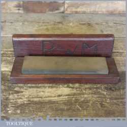 Vintage 8 x 2” Medium Grit Indian Oil Stone In Pine Box - Good Condition