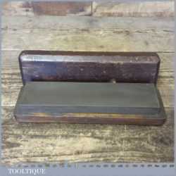 Vintage Natural Black Arkansas Oil Stone In Pine Box - Good Condition