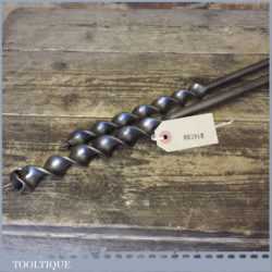 Vintage 1” + 7/8” Hand T Auger Bits - Cornelius Whitehouse And Brades & Co