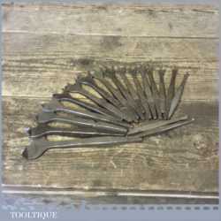 18 No: Vintage Brace Centre Bits For 1/8” – 2” Approx - Good Condition