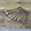 9 No: Vintage Brace Bits For 5/16” – 1 ½” - Good Condition