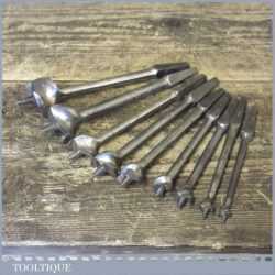 9 No: Vintage Brace Bits For 5/16” – 1 ½” - Good Condition