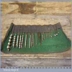 Vintage Selection Of Brace Auger Bits And Countersinking Bits In Roll