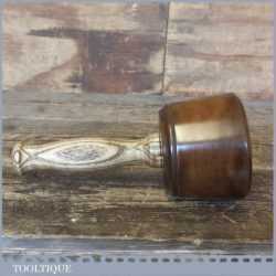 Old Lignum Vitae Wood Carving Mallet With Good Ash Handle - With Ebony Wedge
