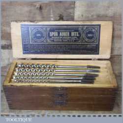 Superb Vintage full Set Russell Jennings Spur Auger Brace Bits In Original Box