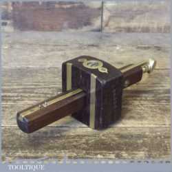 Vintage Rosewood And Brass Mortise Gauge With Screw Adjuster - Fully Refurbished