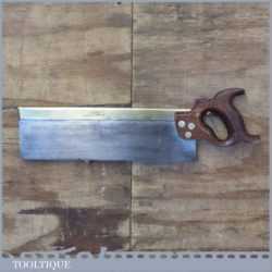 Antique J. Buck 56 Holborn Viaduct E.C. 14" Brass Back Cross Cut Bench Saw - Sharpened