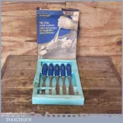 Vintage Boxed Set Of 5 Marples M260 Wood Carving Chisels - Good Condition