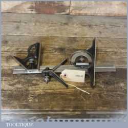 Vintage Moore & Wright Combination Square Set On Chesterman Rule - Good Condition