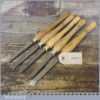 Vintage Set of 5 No: Woodturning Chisels By Marples - Good Condition