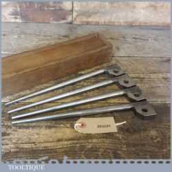 Boxed Set Of Four 10” Long Machine Turned Draw Bore Pins - Seen Little Use