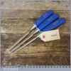 3 No: Vintage Marples M444 Blue Chip Bevel Edge Chisels ¼” 3/8” ½” Wide