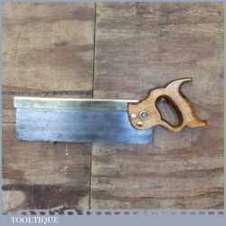 Vintage 12” Henry Disston Brass Back Bench Saw 14 TPI - Sharpened As Rip