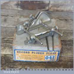 Vintage Boxed Record No: 043 Plough Plane With 3 No: Cutters