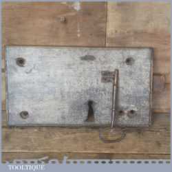 12” Antique Reclaimed Rustic Door Lock With 6” Key French - Good Working Order