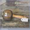 Old Lignum Vitae Wood Turned Carving Mallet With Yew Handle - Ebony Wedge