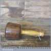 Old Lignum Vitae Wood Turned Carving Mallet With Boxwood Handle - Ebony Wedge